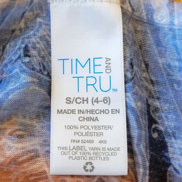 Time and Tru S/CH (4-6) beautifully patterned multicolored shirt - Picture 3 of 4